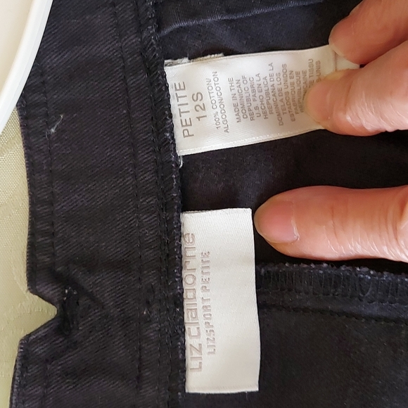 Woman pant, Liz Claibornec 12S, black. 100% cotton - Picture 4 of 7